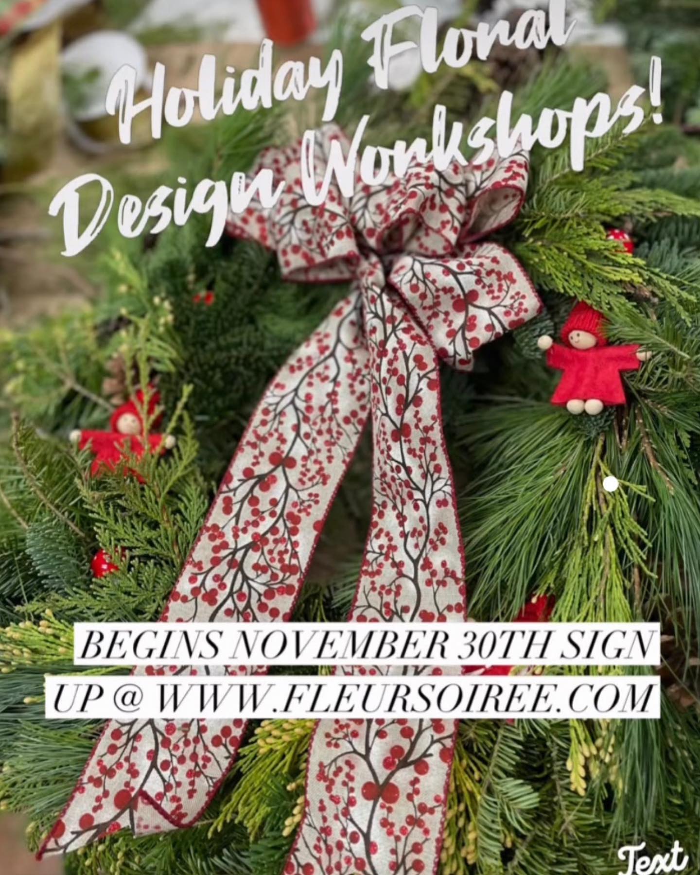 It’s that time of year again!!
Don’t miss this fun and creative workshop before it books up!
Register @ www.fleursoiree.com
#newportholidayworkshops#holidayworkshops#holidayworkshops2022 #holidaywreathclasses